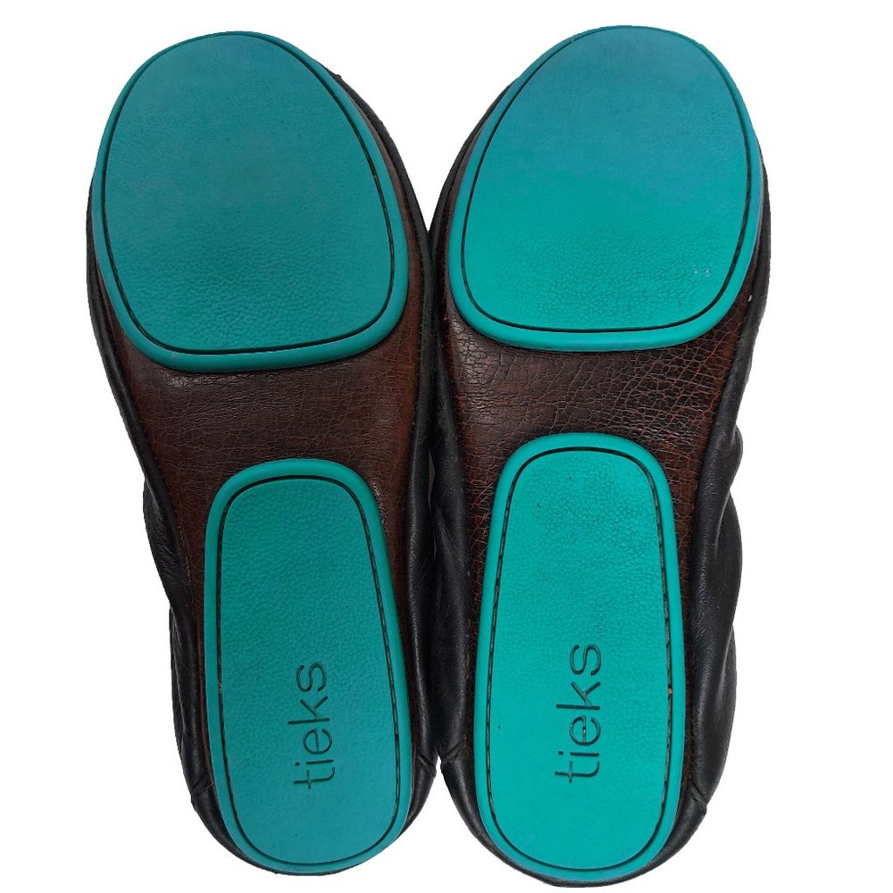 Tieks Ballet Flats by Gavrieli in Matte Black & Teal - Size 6 - Picture 7 of 11